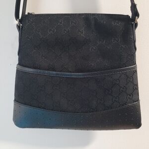 Gucci Black Designer Monogram Crossbody Bag